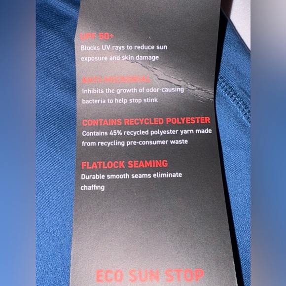 Wolverine NWT Size M Lake Blue Eco Sun Stop UPF 50 Long Sleeve Hooded Shirt - Picture 5 of 8